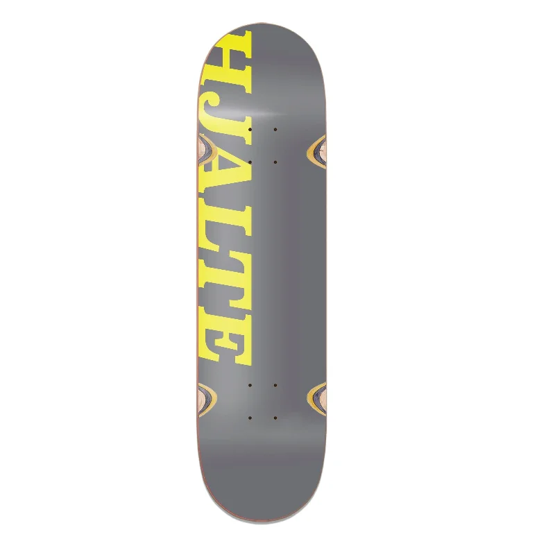 Lightweight Skateboard Deck With Strong Build-Hardbody Hjalte Pro Grey/Yellow: 8.38