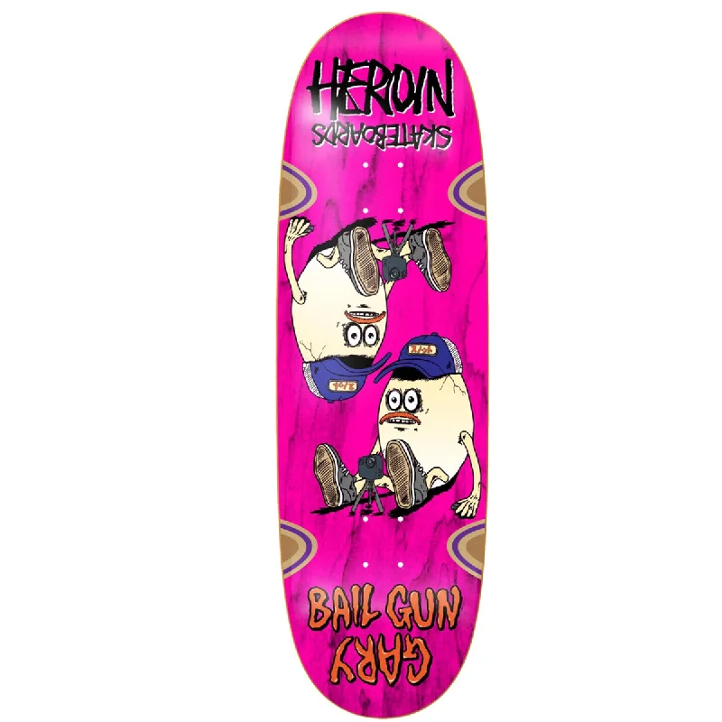 Skateboard Deck With Multiple Ply Layers-Heroin Bail Gun Gary 4 Deck (9.75)