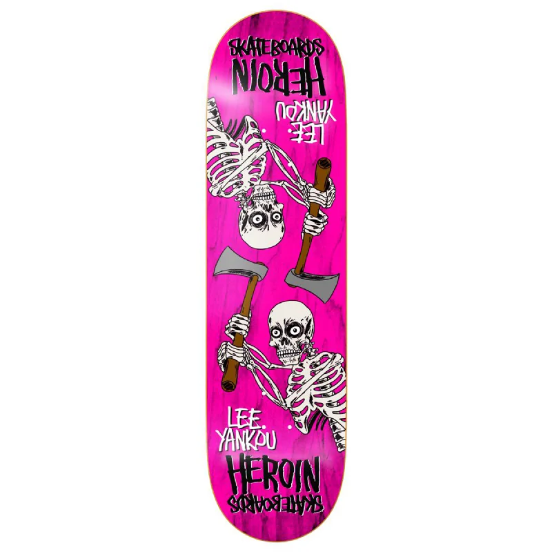 Skateboard Deck For Short Distance Skating-Heroin Lee Yankou Axe Skeletons Symmetrical Deck - 8.25