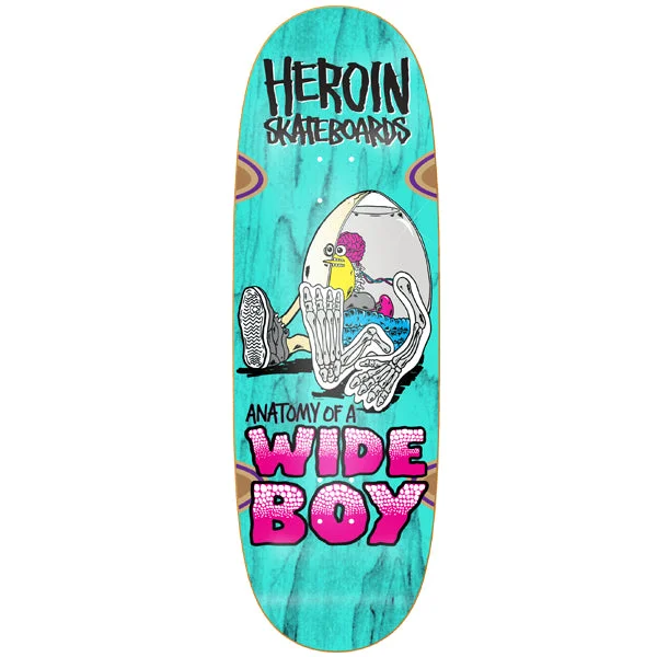 Best Skateboard Deck For Tricks And Jumps-Heroin Skateboards Anatomy of a Wide Boy Skateboard Deck - 10.4 (Assorted Colour Stains)