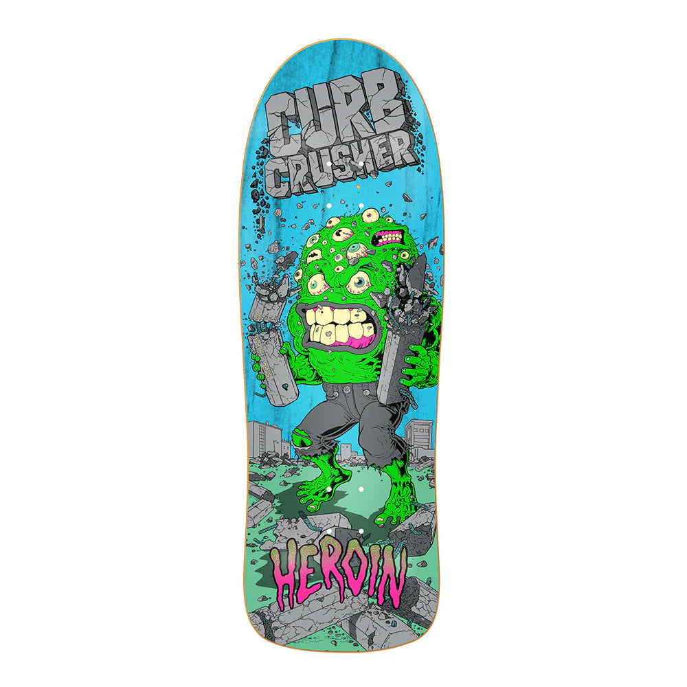 Skateboard Deck For Old School Tricks-Heroin Skateboards Curb Crusher XL Barf Skateboard Deck - 10.25