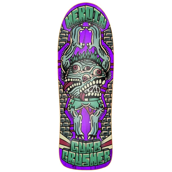 Modern Skateboard Deck With Great Grip-Heroin Skateboards Curb Crusher XL x Crawe Skateboard Deck - 10.25