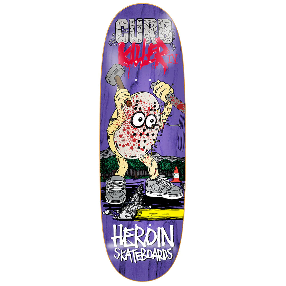 Lightweight Skateboard Deck For Easy Maneuvering-Heroin Skateboards Curb Killer 4 Skateboard Deck - 10.0