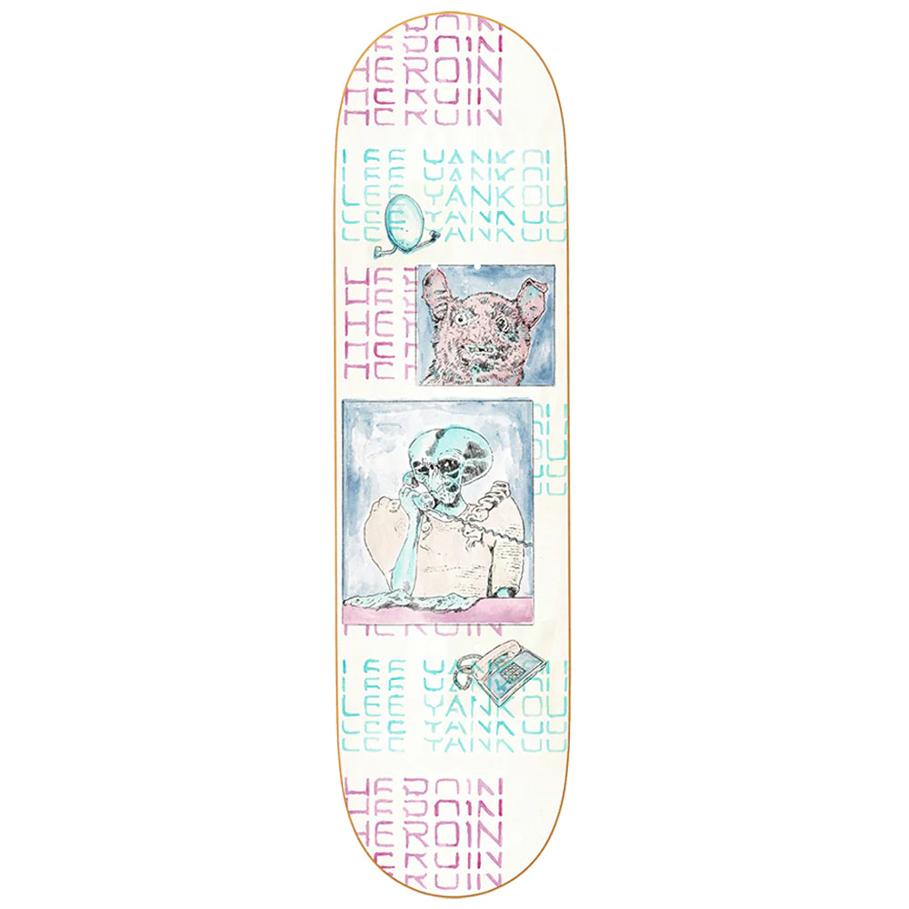 Ultra Durable Skateboard Deck For Skaters-Heroin Skateboards Lee Yankou Die Tonight Skateboard Deck - 8.25