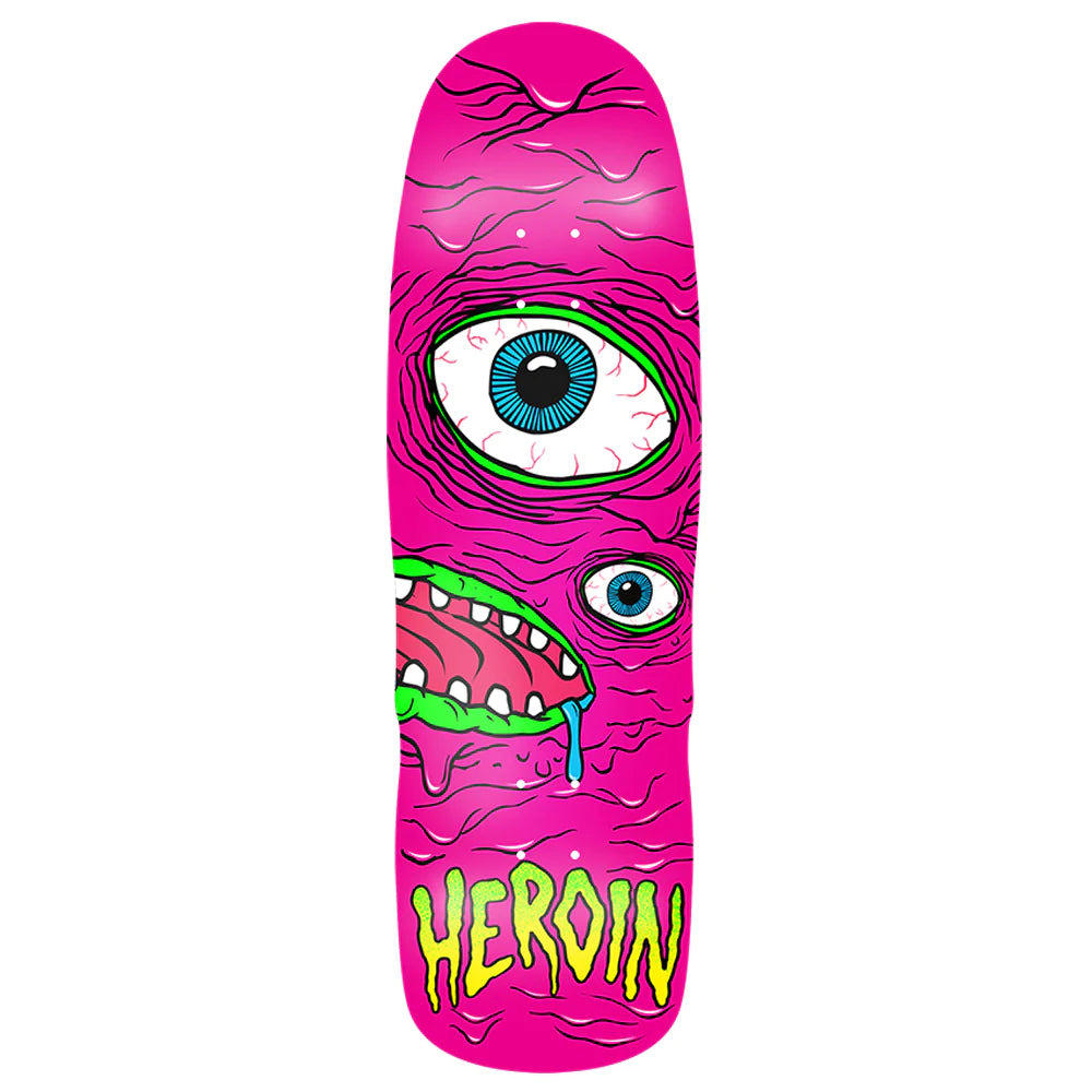 Skateboard Deck With High Pop-Heroin Skateboards Pink Mutant Skateboard Deck - 9.5