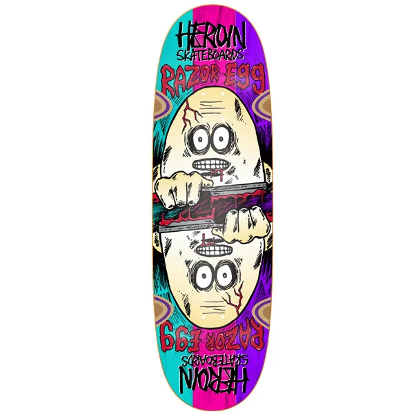 High Performance Skateboard Decks-Heroin Skateboards Razoregg Symmetrical Spliced Skateboard Deck - 9.5