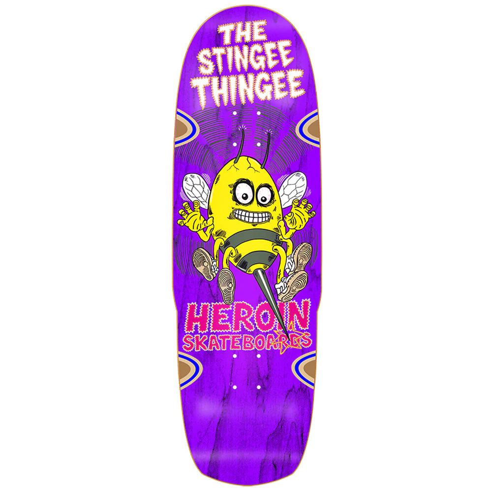 Soft Skateboard Deck For Smooth Tricks-Heroin Skateboards Stingee Thingee Skateboard Deck - 9.8 (Assorted Stains)