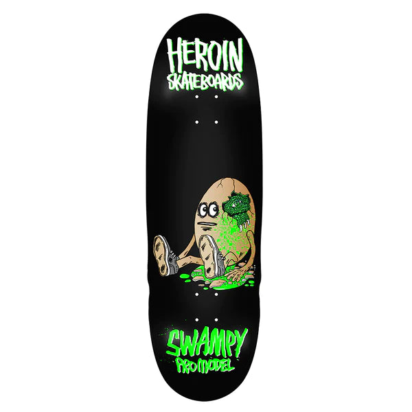 Lightweight Skateboard Deck For Riders-Heroin Skateboards Swampy Alligator Egg Symmetrical Skateboard Deck - 9.25