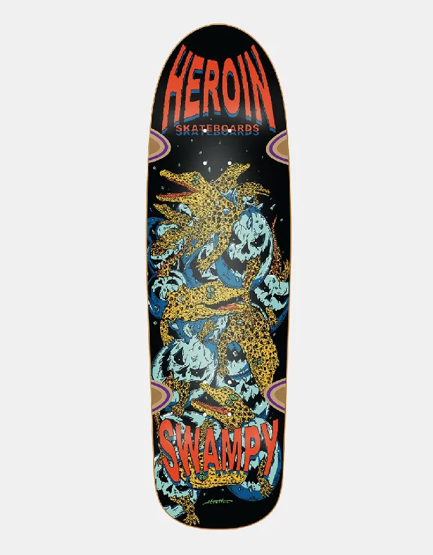 Best Skateboard Deck For Tricks And Jumps-Heroin Swampy x Hirotton Gators DMODW Shape Skateboard Deck - 9.125"