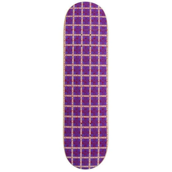 Skateboard Deck For Older Riders-Hockey Skateboards Plaid Purple Deck 8.25"