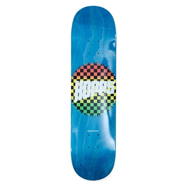 Unique Design Skateboard Deck For Stunts-Hopps Sun Logo Checkered Fade Deck