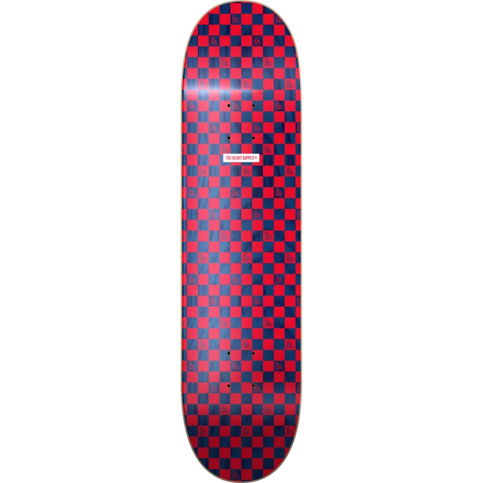 Deck For Easy Skateboard Control-HS CHECKERS DECK-8.0 RED/NAVY