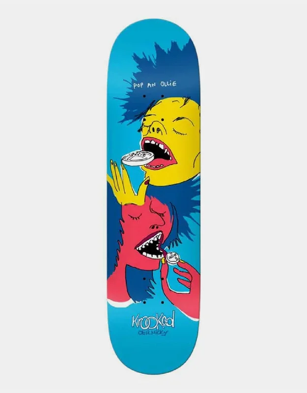 Skateboard Deck With Custom Graphics-Krooked Cernicky Popped Skateboard Deck - 8.38"