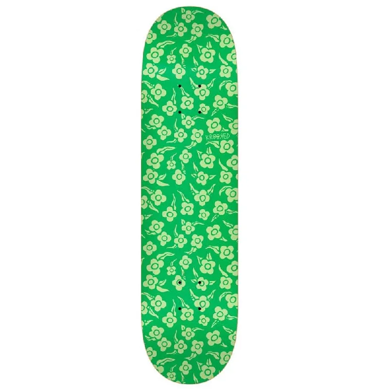 Skateboard Deck For Bigger Skaters-Krooked PP Flowers Green Skateboard Deck 8.38"