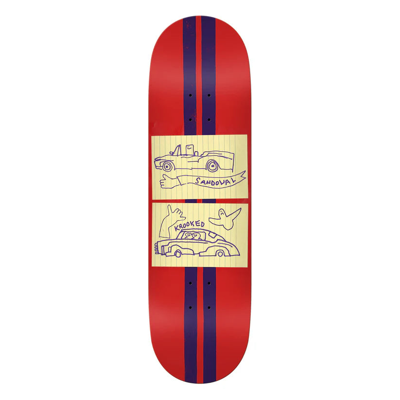 Old School Skateboard Deck With Classic Design-Krooked - Sandoval Racecar 9.02" Deck