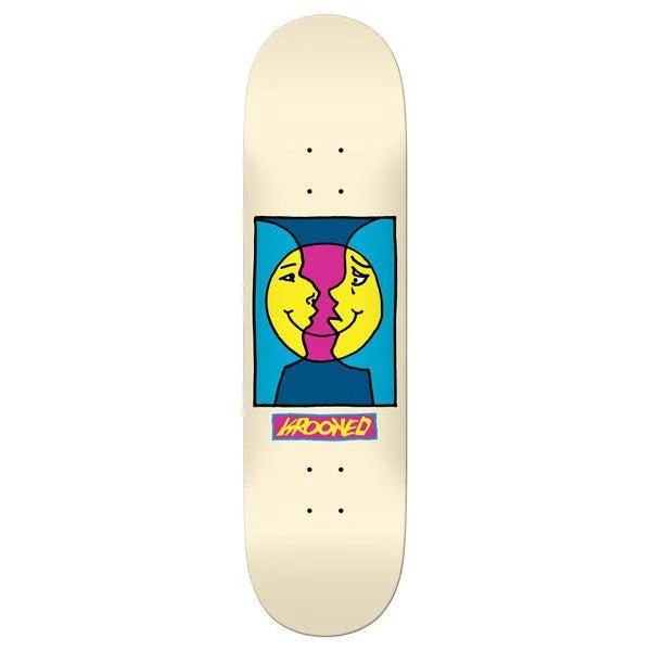 Skateboard Deck For Street Style Skating-Krooked Skateboards Team Moonsmile Deck 8.38" Cream