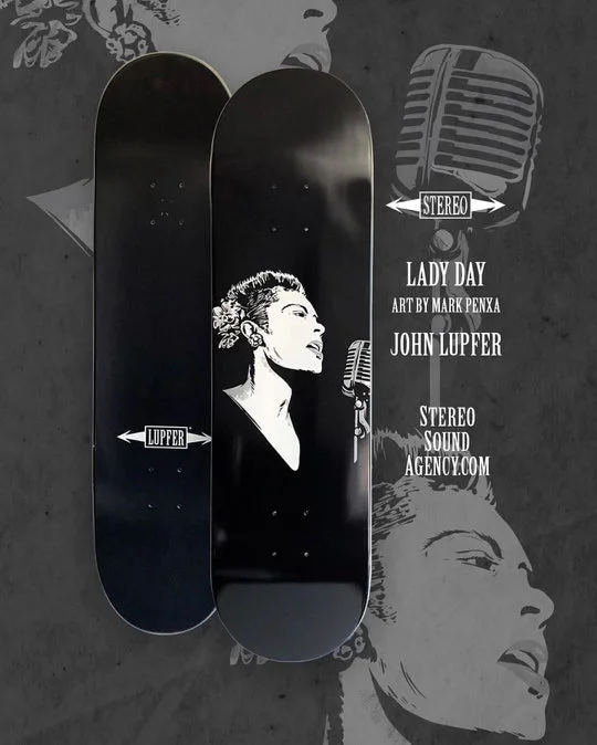 Skateboard Deck For Easy Turning-Vintage Vinyl: Lupfer “Lady Day”