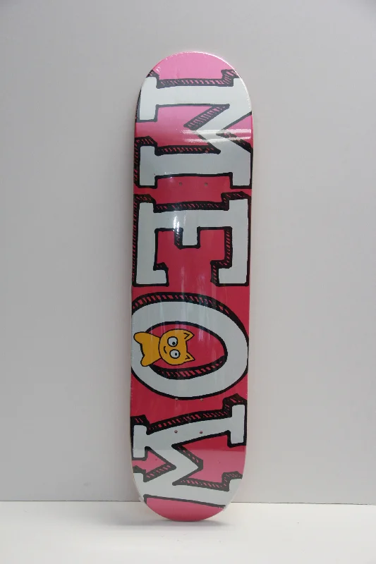 Limited Edition Skateboard Deck For Collectors-Meow Logo Deck Pink 7.75