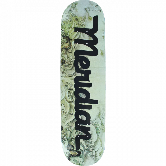 Skateboard Deck With High Durability-MERIDIAN UNKNOWN SEA SCRIPT DECK-8.0 TAN