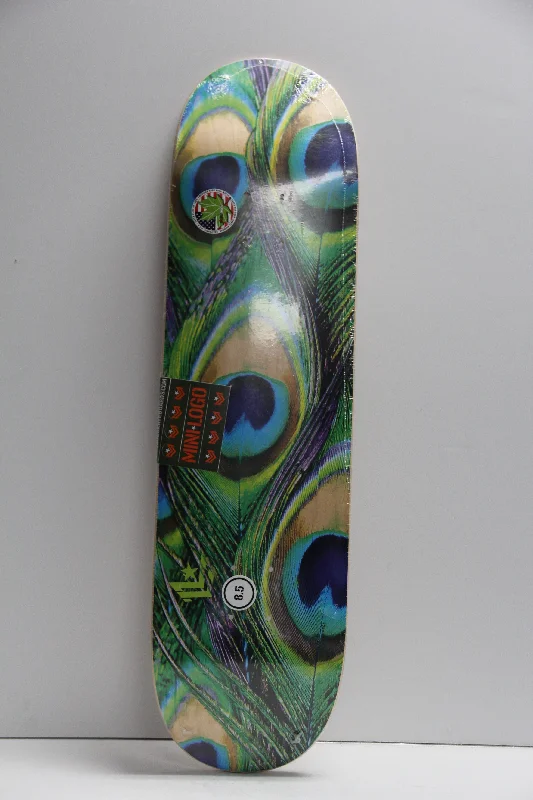 Skateboard Deck With Vibrant Colors-Mini Logo Peacock Feather