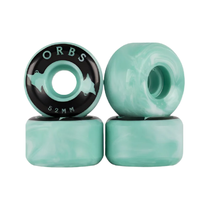 High Quality Skateboard Wheels-ORBS WHEELS - SPECTERS - 52MM - SWIRLS TEAL/WHITE