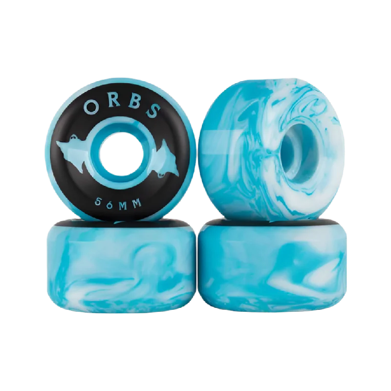 Durable Skateboard Wheels For Rough Terrain-ORBS WHEELS - SPECTERS - 56MM - SWIRLS BLUE/WHITE