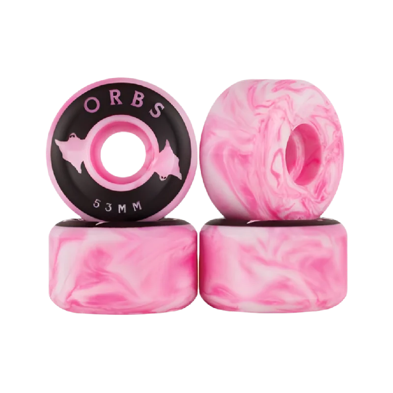 Cheap Skateboard Wheels Online-ORBS WHEELS - SPECTERS - 53MM - SWIRLS PINK/WHITE