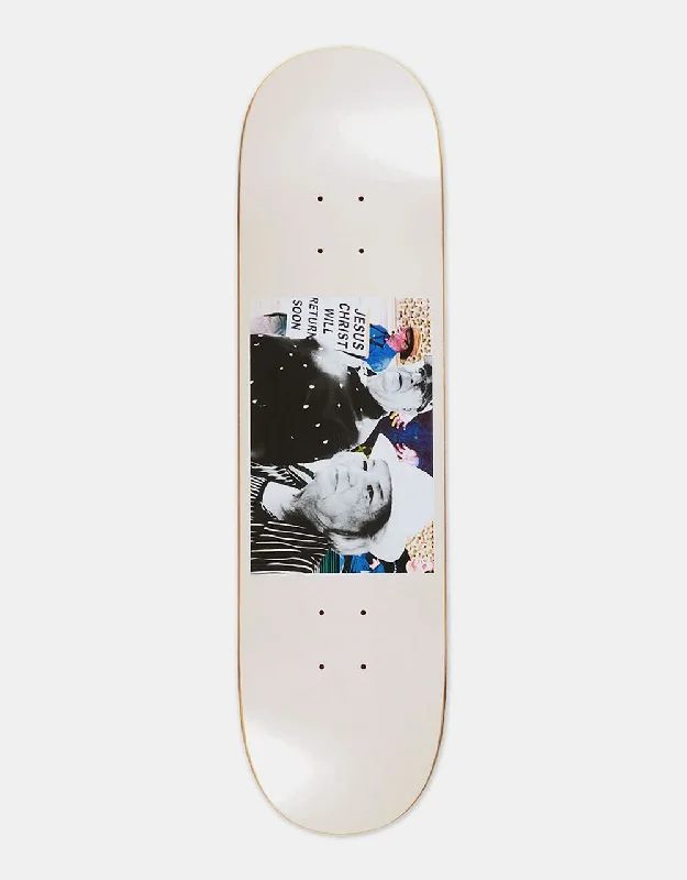 Skateboard Deck For Older Riders-Polar Herrington Return Soon Skateboard Deck - Cream