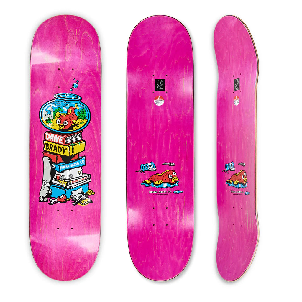 Skateboard Deck With Great Flex-Polar Skate Co - Dane Brady Fish Bowl Skateboard Deck - 8.5 Pink Stain