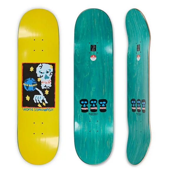 Skateboard Deck With Vibrant Color-Polar Skate Co. Oskar Rozenberg World Domination Deck 8.375"