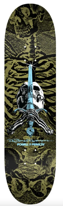 Carbon Fiber Skateboard Deck-Powell Peralta Skull and Sword Gold - Shape 243 - 8.25 x 31.95 Skateboard Deck