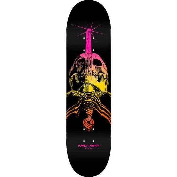 Skateboard Deck For Aggressive Skaters-Powell Peralta Skull & Sword Orange Fade Deck 9"