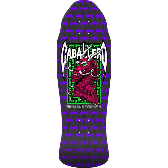 Skateboard Deck For Street And Ramp Skating-Powell Peralta Steve Caballero Street Reissue Skateboard Deck Black Stain - 9.625 x 29.75