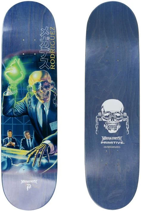 Skateboard Deck For Advanced Skaters-PRIMITIVE x MEGADETH - Rodriguez Rest In Peace 8.0" Deck