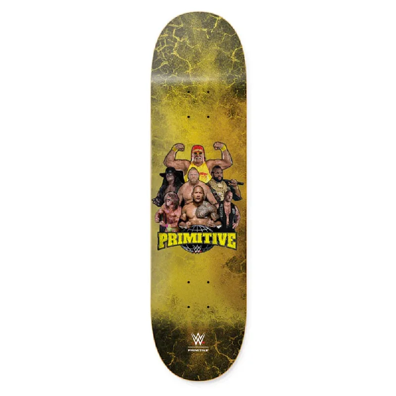 Skateboard Deck For Technical Street Skating-Primitive x WWE Mania Team 8.38" Gold Skateboard Deck