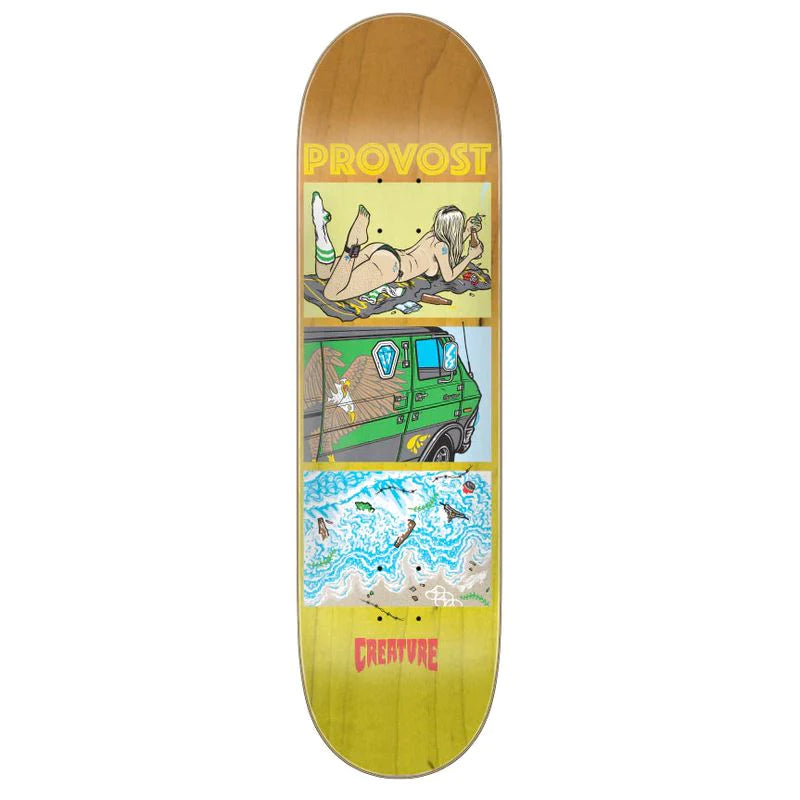 Long Skateboard Deck For Stability-Provost Hesh Coast Skateboard Deck 8.47in x 31.98in Creature