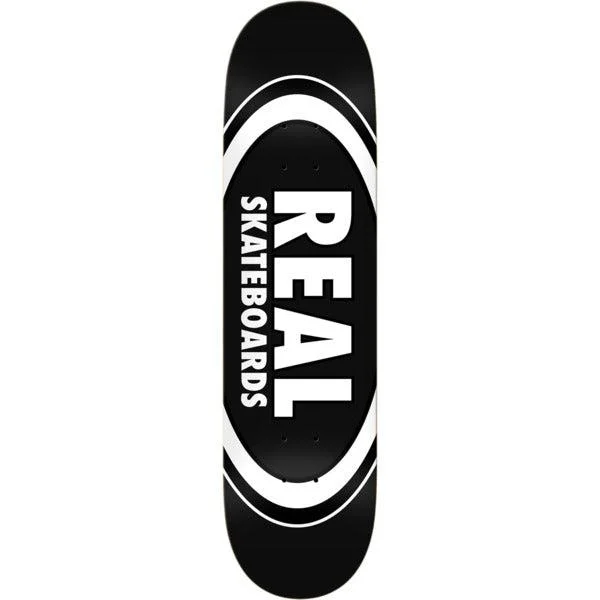 Skateboard Deck For Quick Spins-Real Skateboards Classic Oval Deck 8.25" Black