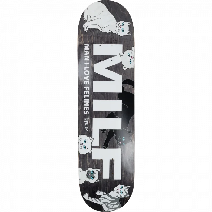 Skateboard Deck For Lightweight Skaters-RIP N DIP MAN I LOVE FELINES DECK-8.5 BLACK