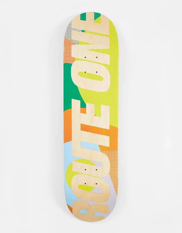 Comfortable Skateboard Deck For Riders-Route One Athletic Logo Colour Block Skateboard Deck