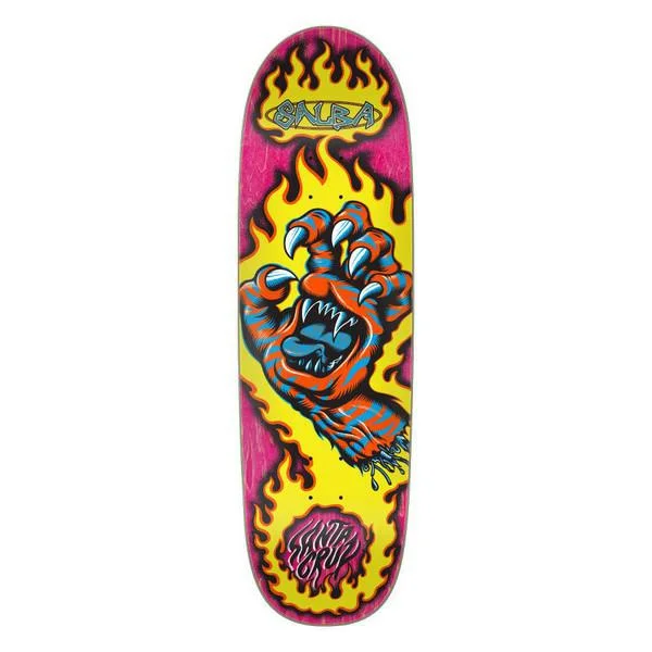 Multi-Ply Skateboard Deck For Extra Strength-Santa Cruz Skateboards Salba Tiger Hand Shaped Deck 9.25"