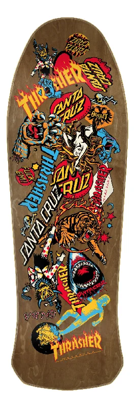 Skateboard Deck For Aggressive Skaters-Santa Cruz x Thrasher Salba Oops Skateboard Deck 10.4"