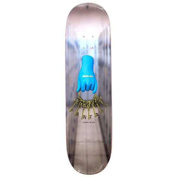 Skateboard Deck With Special Grip Design-Sci-Fi Fantasy Skateboards Corey Glick Keys Deck 8.5"