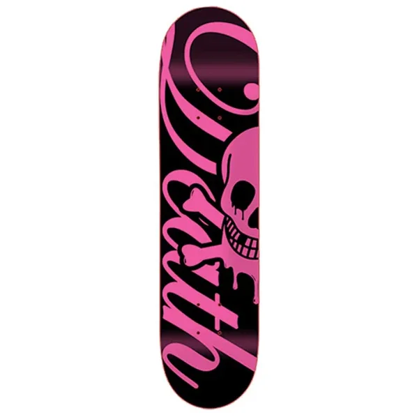 Skateboard Deck With Artistic Design-Script (Black/Pink) Deck - 8.25