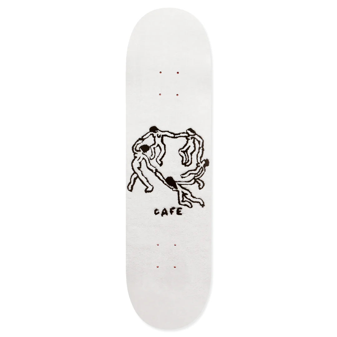 Longboard Skateboard Deck For Cruising-Skateboard Cafe Dance Circle By April Rugs Skateboard Deck 8.38 - White