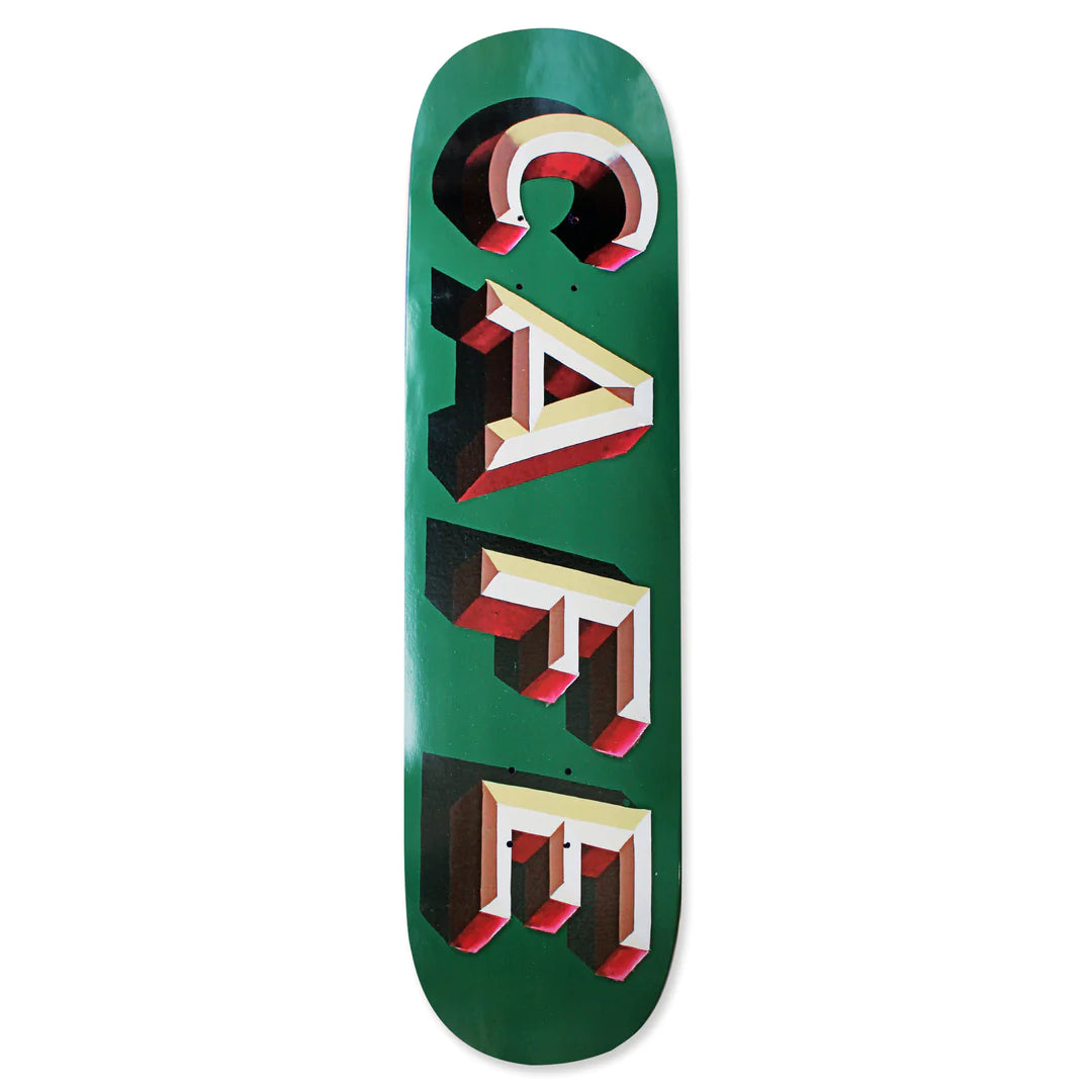 Unique Graphic Skateboard Decks-Skateboard Cafe Mr Finbar C2 Shape Green Skateboard Deck - 8.38