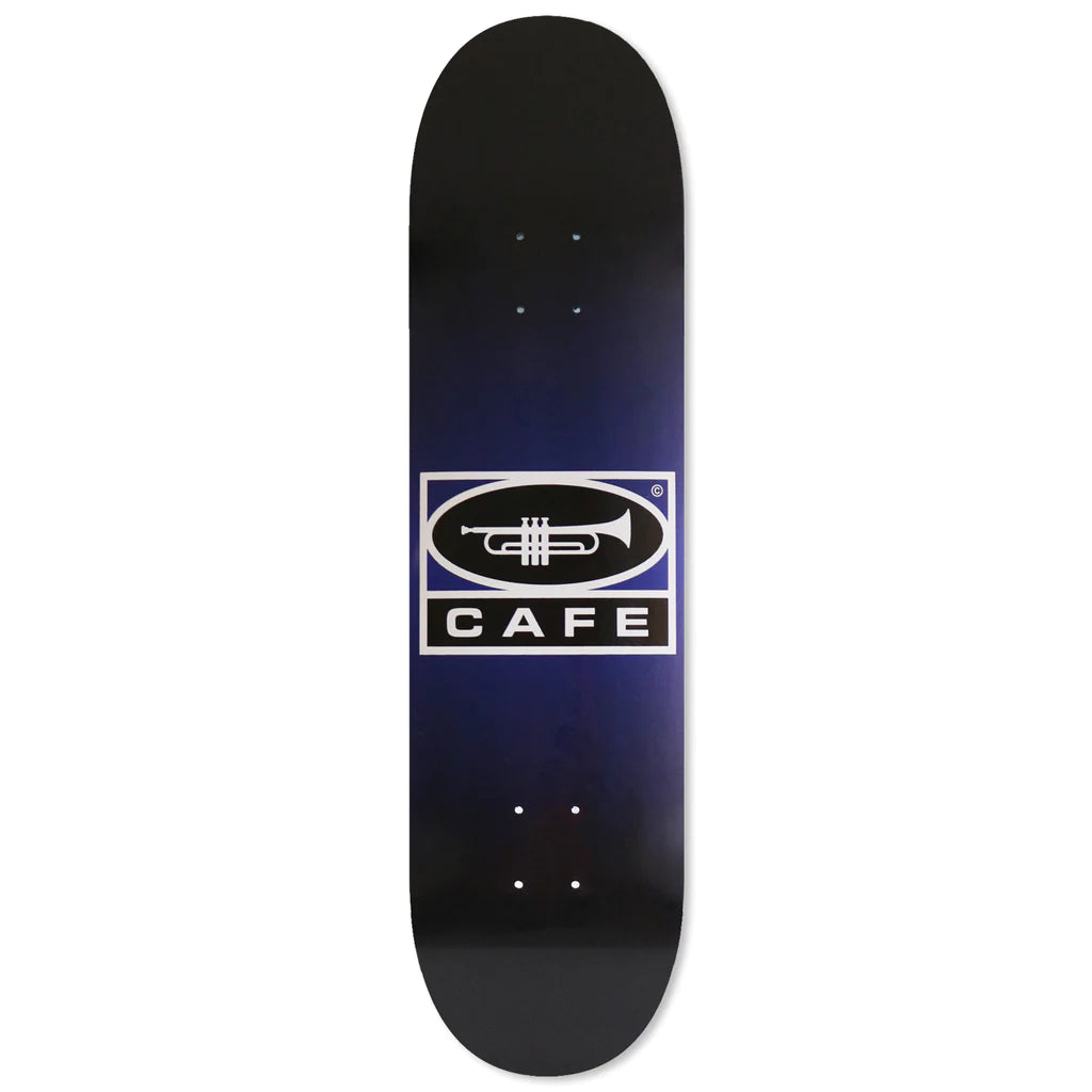 Skateboard Deck For Skill Development-Skateboard Cafe Trumpet Logo Skateboard Deck Navy/Black Fade - 8.25