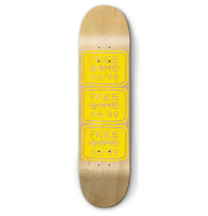 Skateboard Deck For Street Style Skating-Stacked Logo PP Deck (Natural/Yellow) 8.25