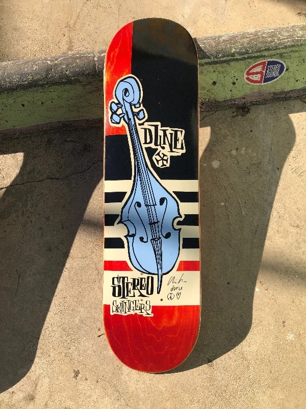 Skateboard Deck For Perfect Flick-Vintage Vinyl: Stereo Swingers SIGNED Dune Bass 8.25"