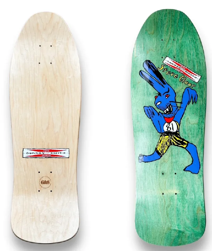 Skateboard Deck With Multiple Options-Steve Claar “Rabbid Rabbit” C 90 Concave - Green Reissue Skateboard Deck