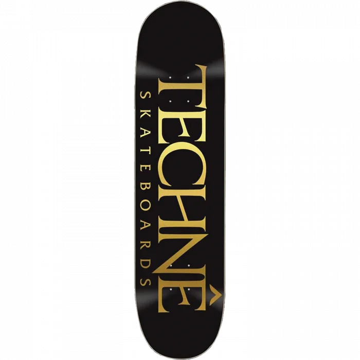 Eco-Friendly Skateboard Deck Materials-TECHNE TEAM DECK-8.5 BLK/GOLD